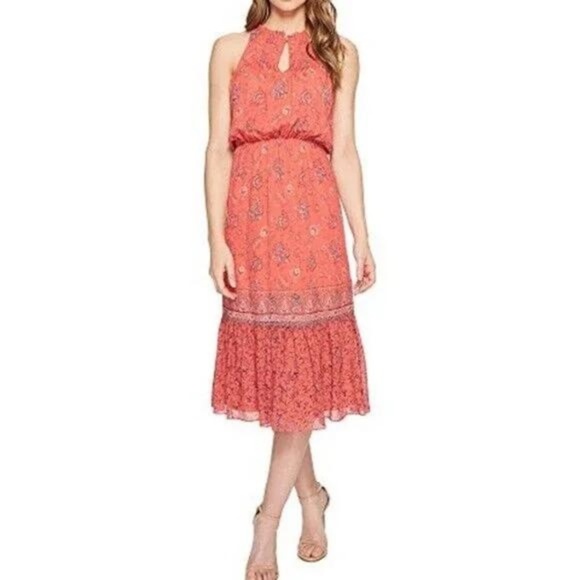 Joie Chara Silk Coral Floral Print Dress Size XS - Picture 2 of 5